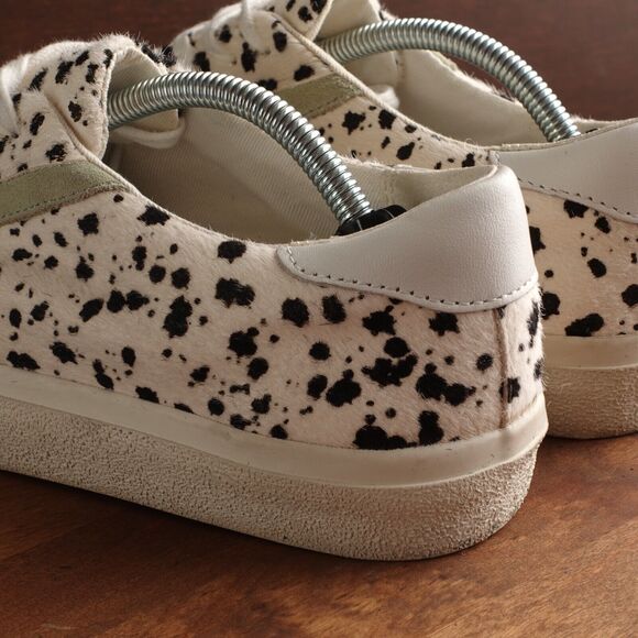 Madewell Sneakers Womens SZ 8.5 BLK White Sidewalk Low Calf Hair Splatter Shoes - Picture 7 of 12